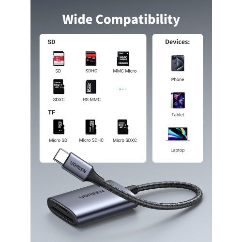 UGREEN USB-C-zu-SD/TF-Speicherkartenleser 2