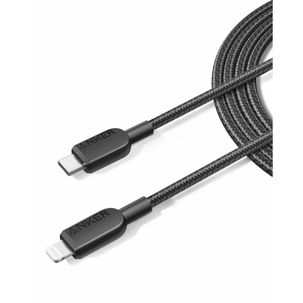 USB C to Lightning Cable, 310 USB-C to Lightning Braided Cable(6ft, Black), MFi Certified, Fast Charging Cable for iPhone 14 Plus 14 14 Pro Max 13 13