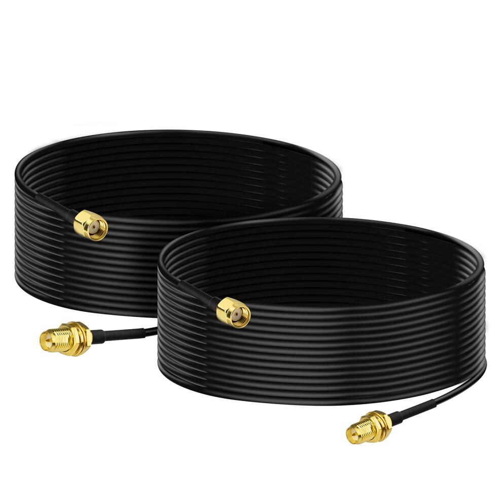 Rp-Sma Male To Rp-Sma Female Bulkhead Mount Rg174 Wifi Aerial Antenna Extension Coaxial Cable 5M (2-Pack) For Wireless Mini Pci Express Pcie Network 790404667748