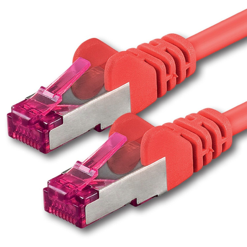 5M - Cat6a - Network Cable - 1 Piece Cat 6A S-Ftp Double Shielded Pimf 500Mhz Red 4251073601120
