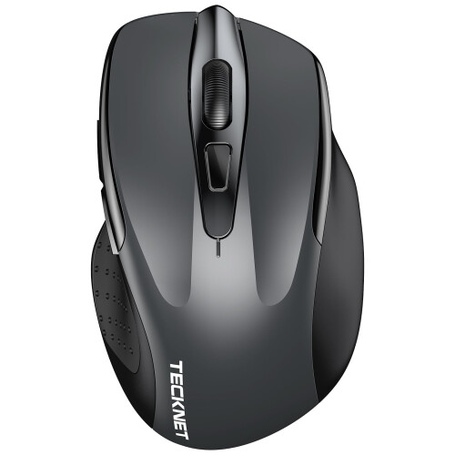 TeckNet Bluetooth Mouse, 4800DPI Wireless Mouse Computer Silent Click USB Mice Bluetooth 3.0/5.0 and 2.4GHz Connectivity Mouse with 6 Adjustable DPI, 30