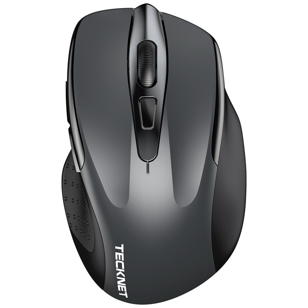Tecknet Bluetooth Mouse, 4800Dpi Wireless Mouse Computer Silent Click Usb Mice Bluetooth 3.0/5.0 And 2.4Ghz Connectivity Mouse With 6 Adjustable Dpi, 30