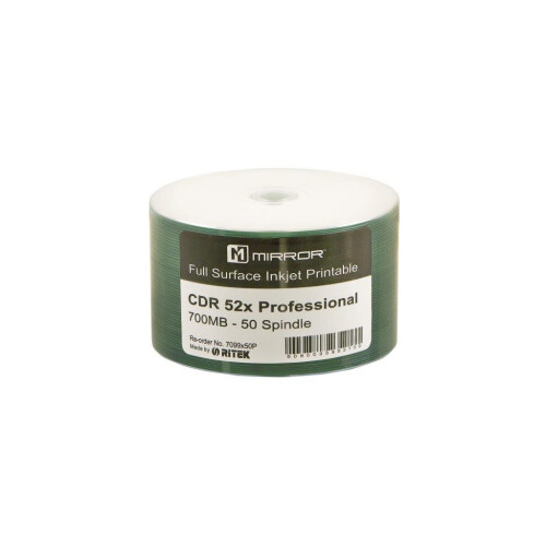 50 x Ritek CD-R Professional Grade White Inkjet Printable