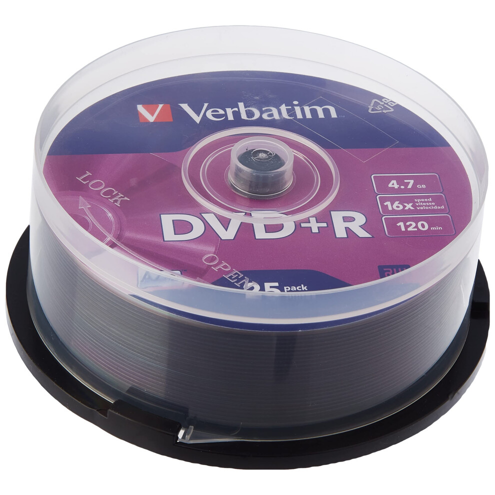 Verbatim Dvd+R Spindle 16X 4.7Gb (Pack Of 25) 43500