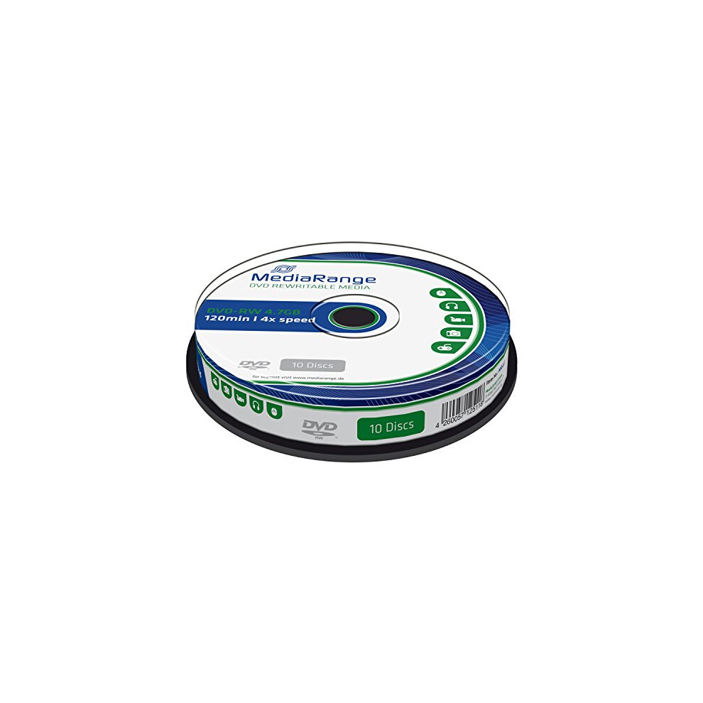 Mr450 Set Of 10 Dvd-Rw Discs 4X 4.7 Gb 4260057125118