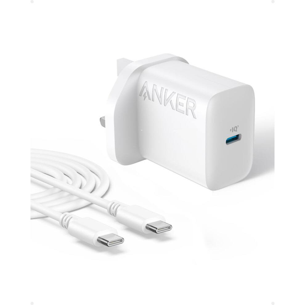 iPhone Charger, Anker USB C Plug, 20W USB C Fast Wall Charger, USB C Charger Block for 2022/2021 iPad Pro 12.9", iPad Pro 11", iPad Air 5/4, iPad 10,