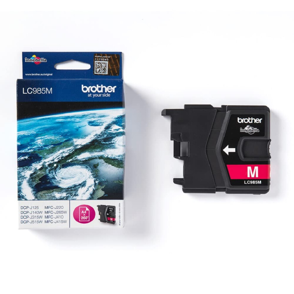 LC-985M Inkjet Cartridge, Magenta, Single Pack, Standard Yield, Includes 1 x Inkjet Cartridge, Brother Genuine Supplies