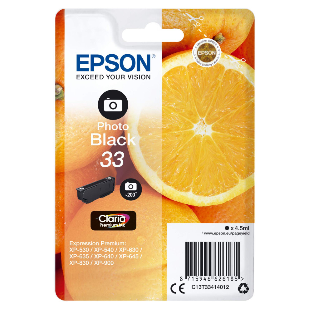 Epson , Druckerpatrone, Sglpck Photo Blck 33 Prem.ink (Pbk) - Bild 4