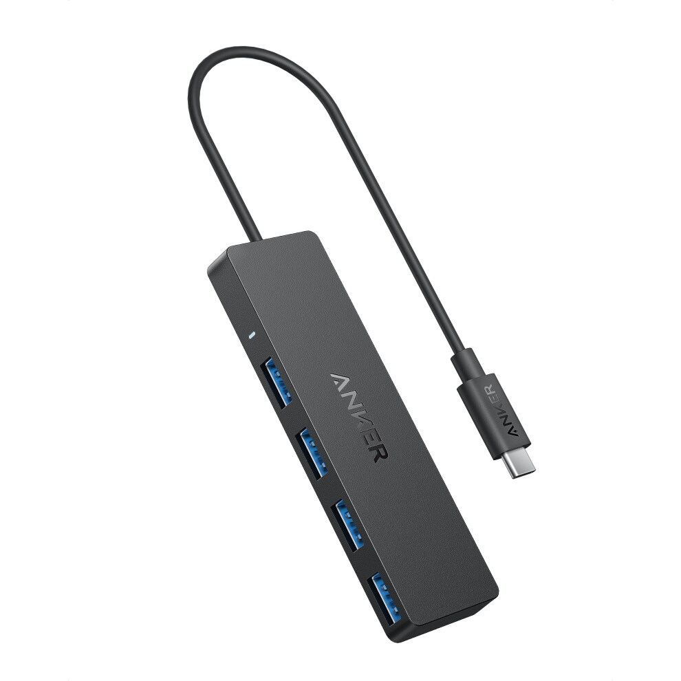 4-Port USB 3.0 Data Hub, Ultra-Slim 5Gbps USB-C OTG Hub with 20 cm Extended Cable, For MacBook, Mac Pro, Mac mini, iMac, Surface Pro, XPS, PC, Flash