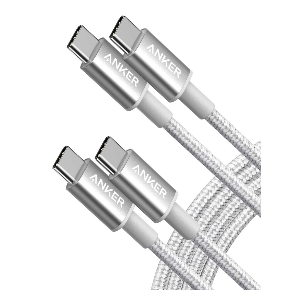 USB C to USB C Charger Cable, New Nylon USB-C to C Cable (6ft/1.8m, 2-Pack), 60W (3A) for iPhone 15/15 Pro/15 Plus/15 Pro Max, iPad mini 6/Pro 2021,