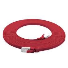 7.5m - red - 1 piece CAT.7 Ethernet Gigabit LAN Cable (HIGH SPEED FLAT Networkcable) 600 MHz, 10000 Mbit/s, Slim, patchkabel