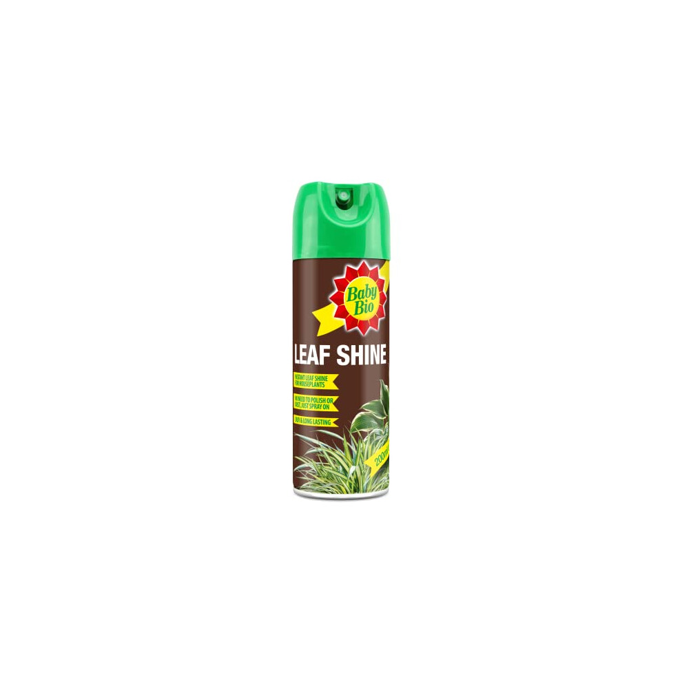 Baby Bio 84899143 Leaf Shine, 200Ml - Ready To Use Houseplant Care - Aerosol Spray For A Natural Long Lasting And Healthy Shine - Removes Dust From Plant