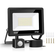 50W Security Lights Outdoor Motion Sensor 4500 Lumen PIR Security Light 6500K LED Floodlights IP66 Waterproof Outside Daylight Wall Light with 2M