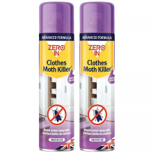 Zero In Clothes Moth Killer - Ready-To-Use - Kills Moths, Eggs & Larvae - Indoor Uses - Long-lasting treatment of Wardrobes, Cupboards and Drawers
