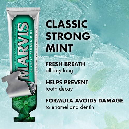 Marvis Classic Strong Mint Toothpaste, 85 ml, Sensational Flavoured Toothpaste for a Long-Lasting Freshness 2