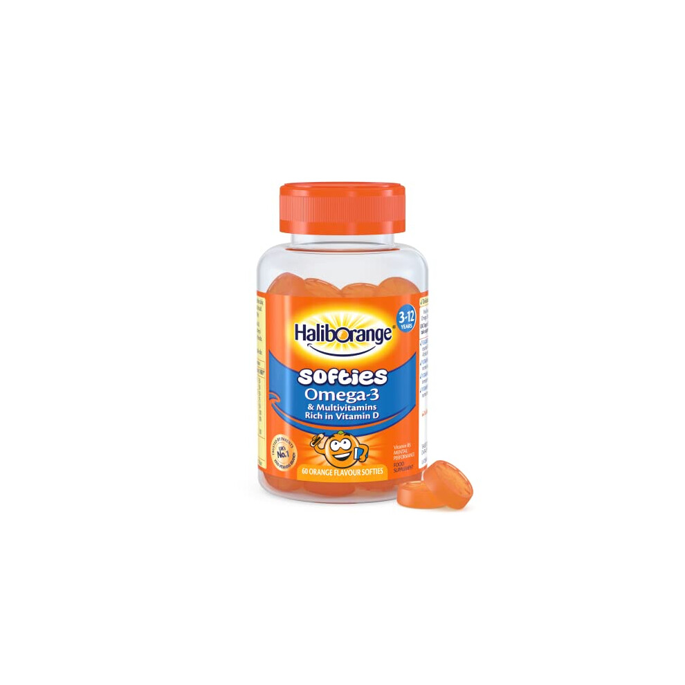 Kids Vitamins Omega-3 and Multivitamin Orange Softies, Pack of 60