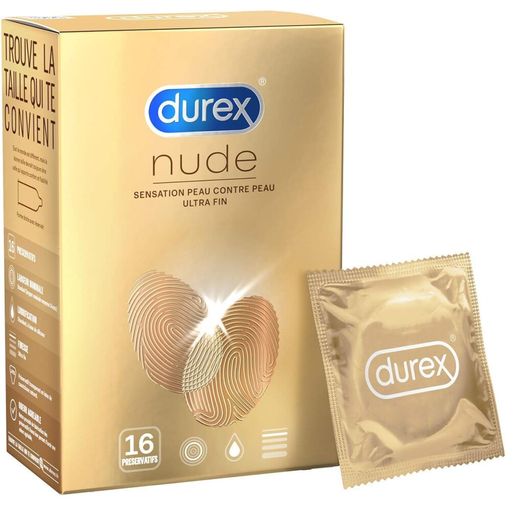 Durex Nude Â 16 Condoms For Men Â Ultra Thin Â Skin Feel Against Skin