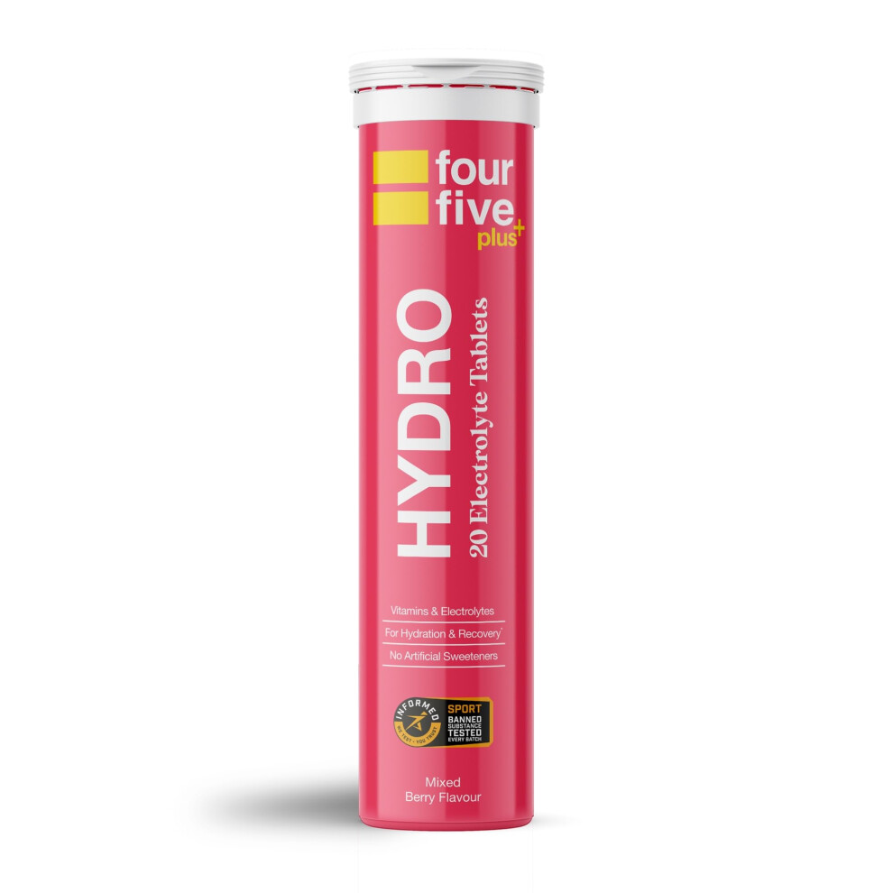Fourfive Hydration Tablets (Berry) Low Calorie Vitamin Electrolytes, Vegan, Magnesium & Calcium, Sports Hydration - 1X20 Effervescent Tablets