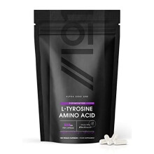 Fermented L-Tyrosine 500mg with BioPerine - 120 Capsules - Essential Amino Acid Support (120 Day Supply) by Alpha01