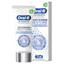 Oral-B 3D White Clinical Toothpaste - Whitening Restore & Power Fresh, 75 ml, Teeth Whitening & Stain Removal