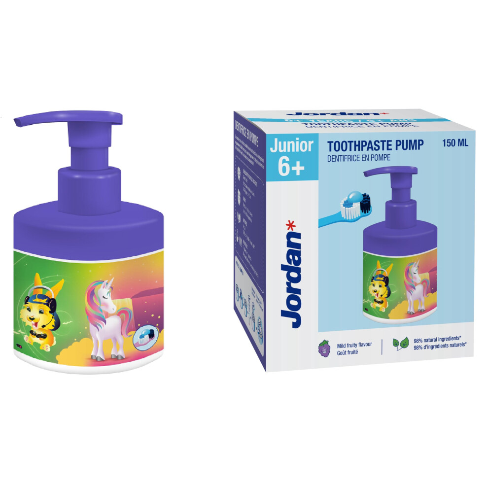 Jordan* Jordan | Junior Toothpaste Pump | Toothpaste On A Pump Dispenser Equivalent To 3 Regular Tubes | Innovative And Convenient Solution Developed For