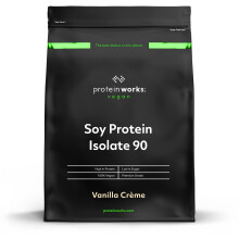 Soy Protein 90 (Isolate) Protein Powder | 100% Plant-Based | Low Fat | No Added Sugar | Gluten-Free | Vanilla Crème | 500 g