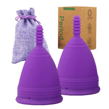 2Pcs Soft Menstrual Cups - Most Comfortable Period Cup Super Soft and Flexible Reusable Period Cups for Women - Best Sensitive Cup with Size Small and