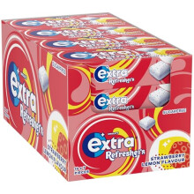 Refreshers Strawberry Lemon Sugarfree Chewing Gum Handy Box 7pcs (16 Pack)