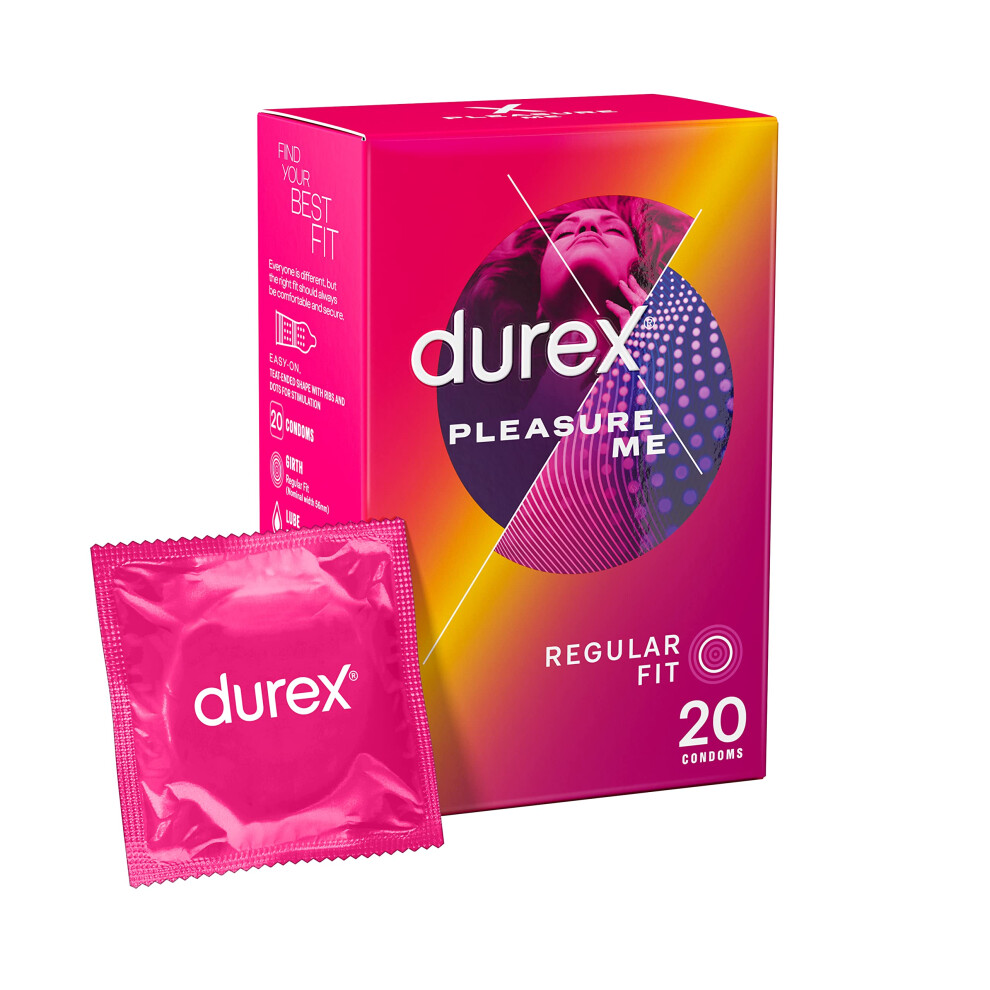 Durex Pleasure Me Condoms Ribbed & Dotted Regular Fit 20S