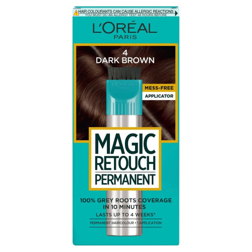 L’Oréal Paris L'Oréal Paris Magic Retouch Permanent Root Concealer, Touching Up Grey Hair Dye, Dark Brown 4