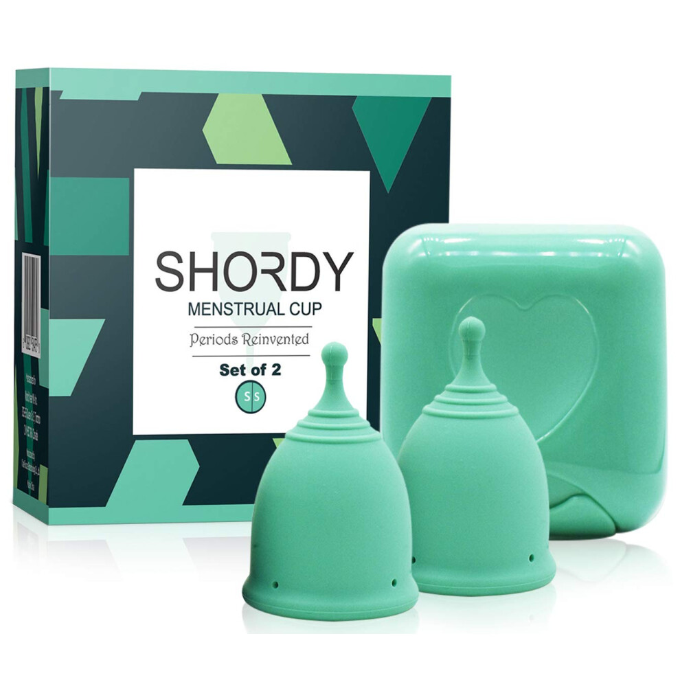 Shordy Menstrual Cups, Set Of 2 With Mini Box, Period Cup Made With Medical Grade Silicone, Feminine Hygiene And Safe, Better Alternative To Sanitary Pads