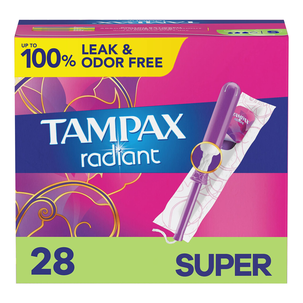 Radiant Plastic, Super Absorbency, Unscented Tampons, 32 Count