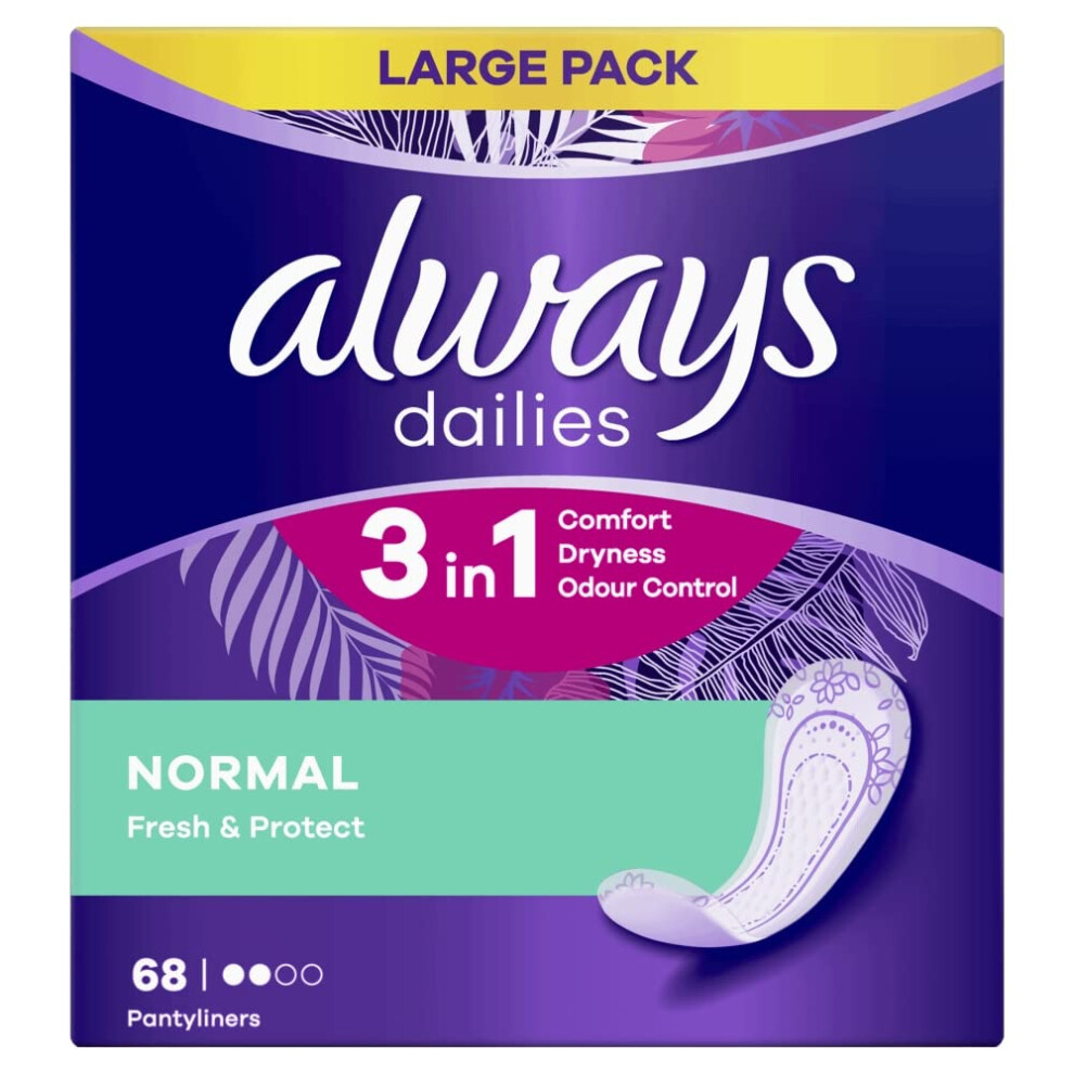 Dailies Normal Pantyliners, Pack of 68