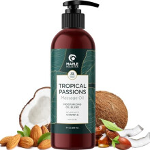 Tropical Scented Massage Oil for Couples - Lightweight Relaxing Massage Oil for Massage Therapy Date Night or at Home Spa Day Smooth Gliding Sweet