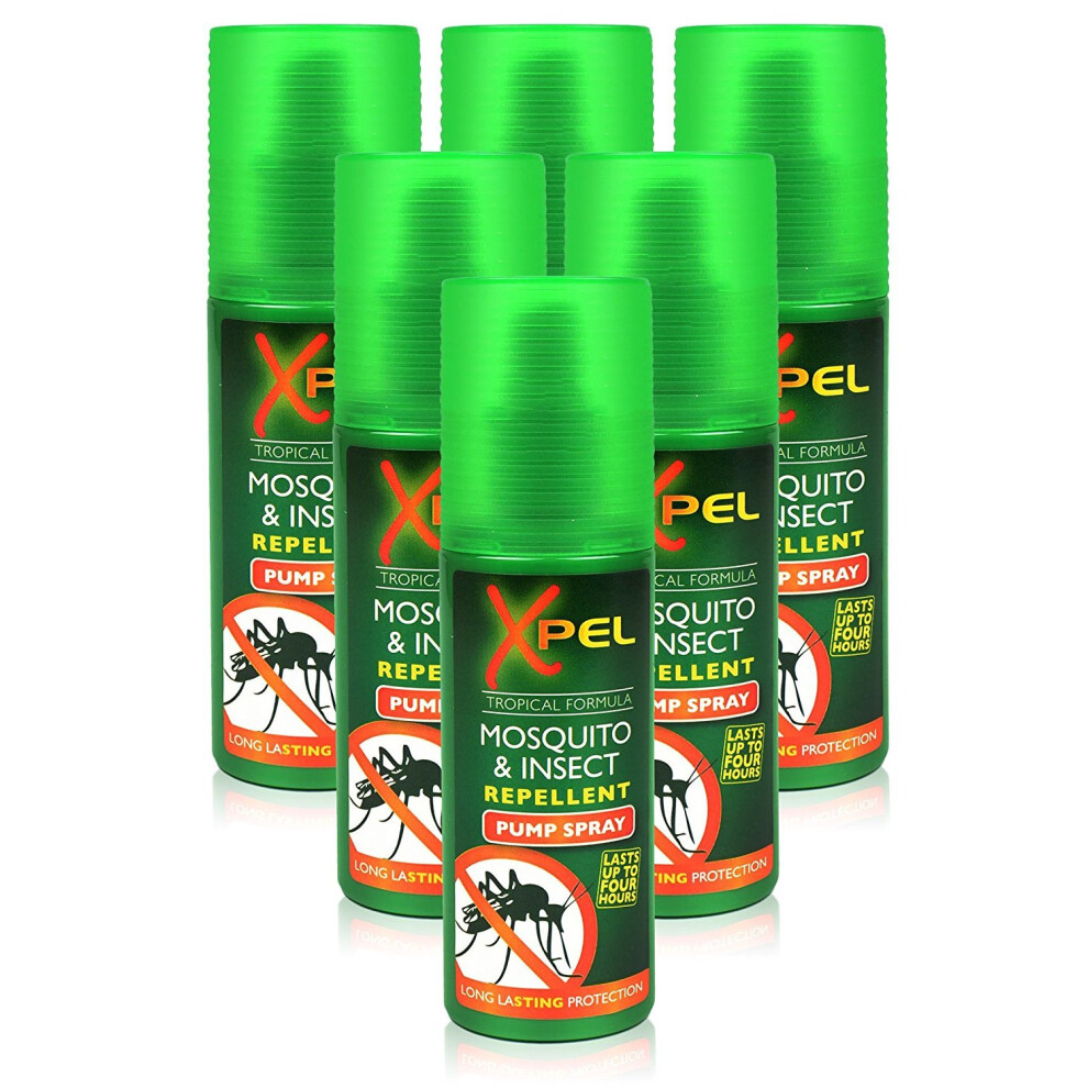 6x Xpel Mosquito Insect Fly Bite Repellent Tropical Formula Pump Spray 70ml