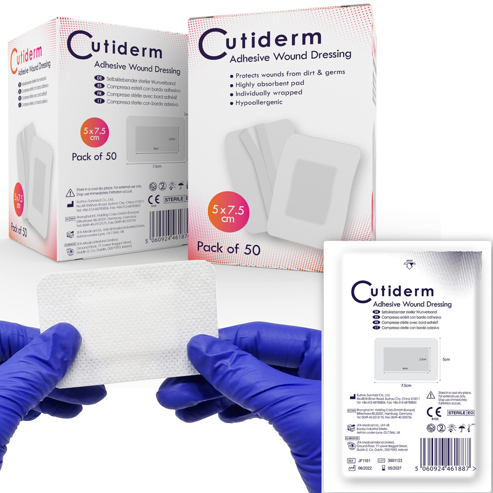 Cutiderm Sterile Adhesive Wound Dressing 5Cm X 7.5Cm - Box Of 50