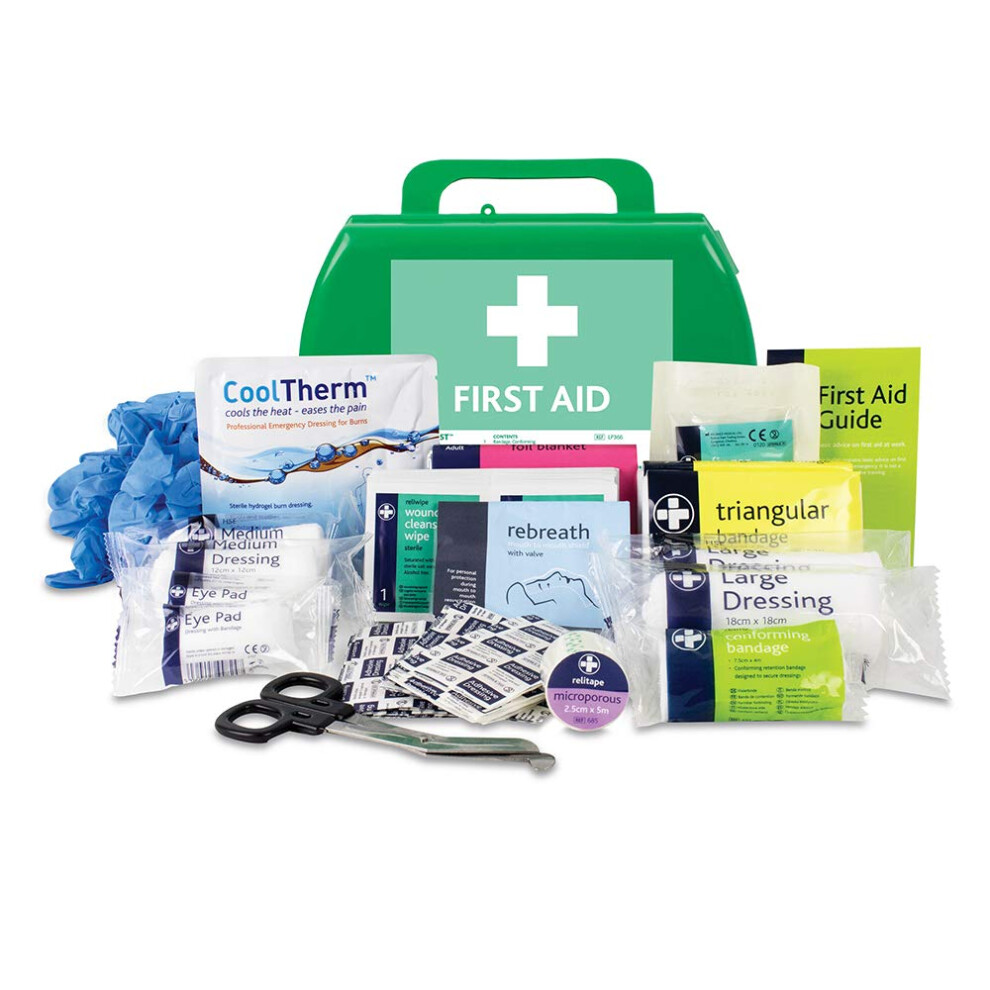 Lewis-Plast Small Premium Bs8599-1 Compliant (Low Risk High Risk) First Aid Kit - First Aid Kit For Injuries