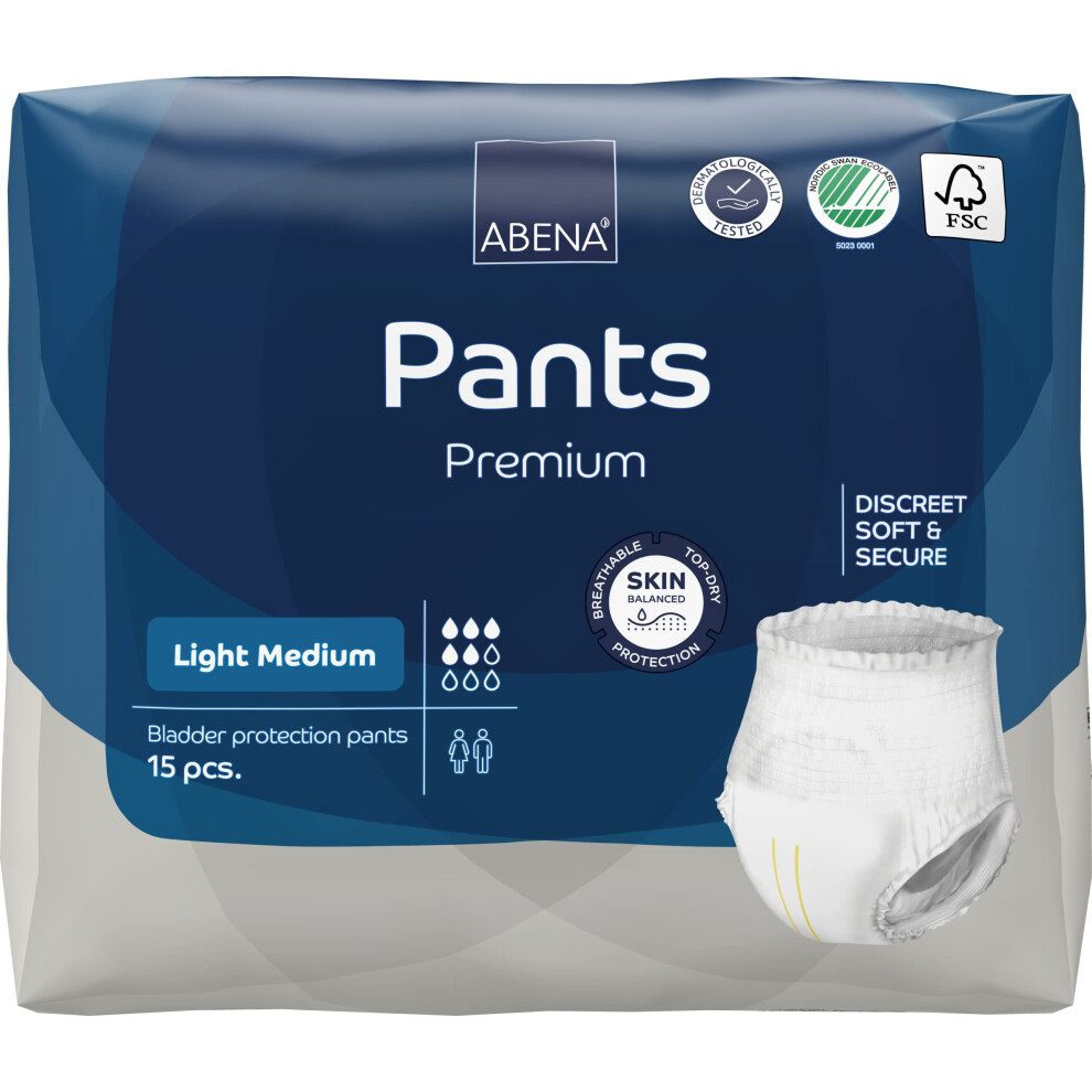 Abena Incontinence Pants Light, Eco-Friendly Incontinence Pants For Men & Women, Comfortable, Protective & Discreet, Fast Absorption, Sustainable