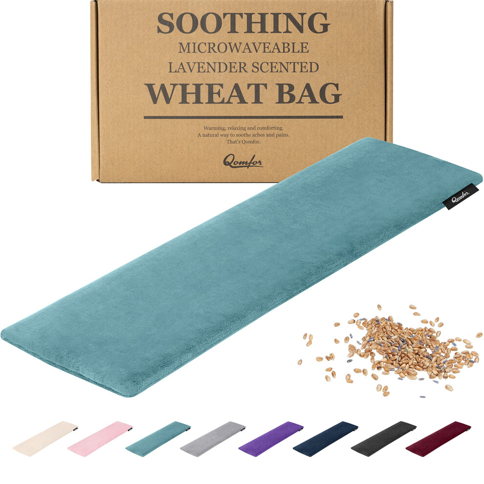 Qomfor Lavender Wheat Bag Microwavable - Large Microwave Heat Pack - Wheat And Filled Heat Pad Microwavable Soft Fleece For Pain Relief, Neck And Shoulders &