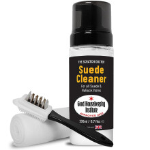 Suede & Nubuck Foam Cleaner for Shoes, Boots, Trainers Remove Dirt & Stains Professional Wire Brush & Cleaning Cloth Included (200ml, 6.7floz)