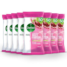 Antibacterial Surface Cleaning Wipes, Pomegranate, Total 400 Wipes (8 Packs X 50), Anti Bac Wipes, Multi Purpose Wipes, Kills 99.9 Percent of Germs,