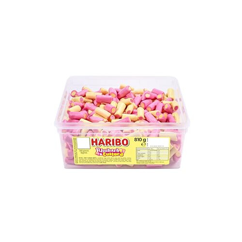 Haribo Rhubarb and Custard Sweets Tub, 810g 1