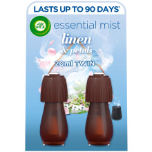 Essential Mist Twin Refills, Linen & Petals ,Pack 1 x 20 ml, Natural Essential Oils, Last up to 90 days ,Air freshener