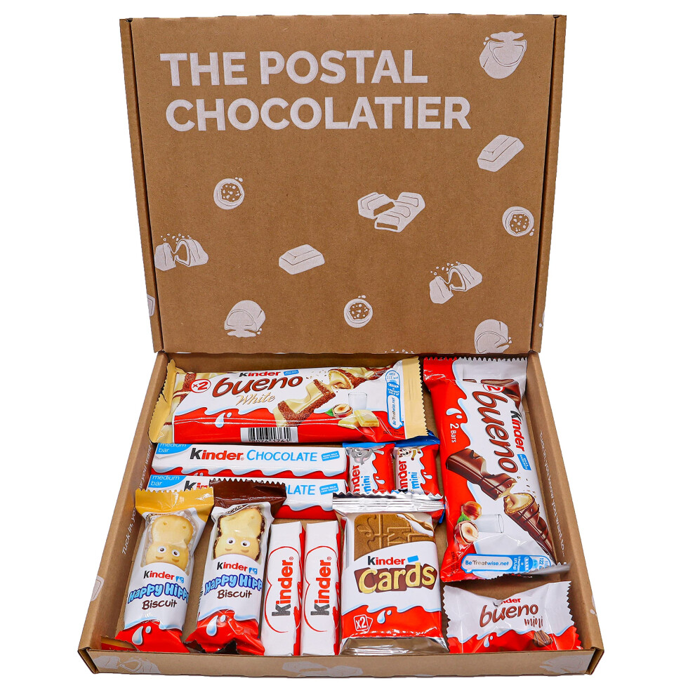 Kinder Chocolate Gift Box Hamper, Letter Box Friendly, Perfect for Presents, Surprises and Special Occasions, Kinder Bueno, Happy Hippo, Kinder Cards,