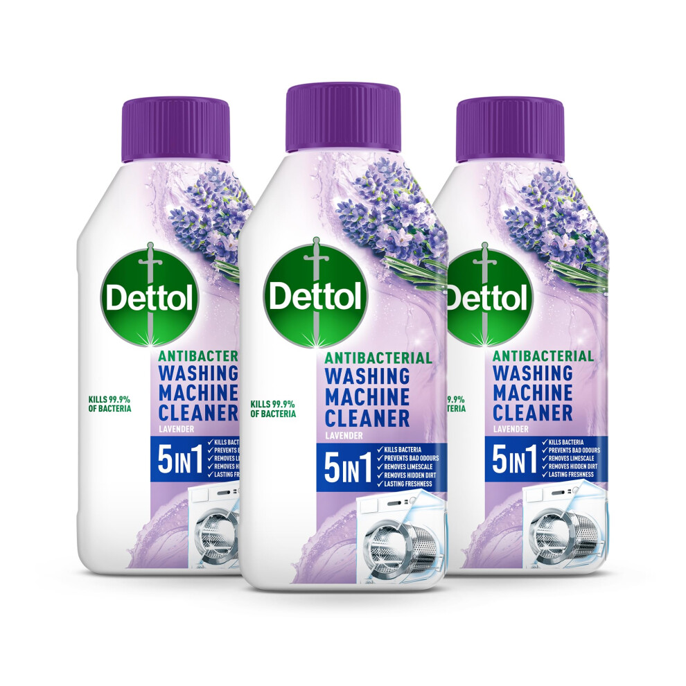 Washing Machine Cleaner, Lavender, Multipack of 3 X 250ml, Total of 750ml, Washing Machine Mould Remover, Seal Cleaner, Rubber Mould Cleaner,