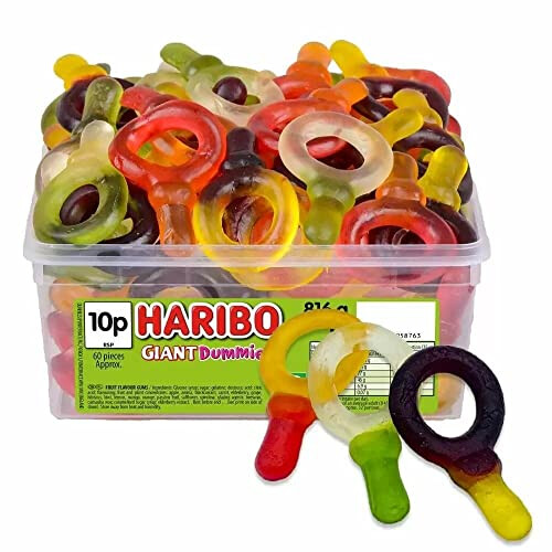 Haribo Giant Dummies x 60 Pieces Sweets Tub 1