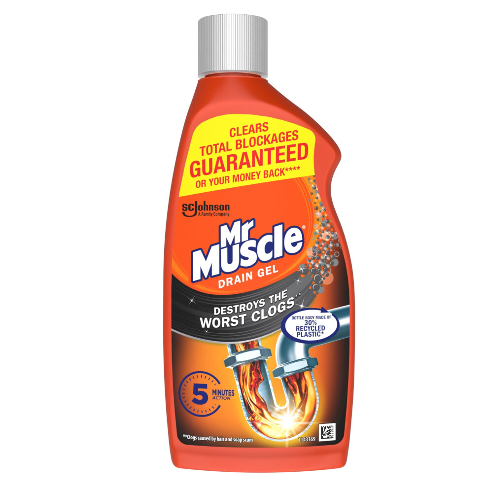 Drain Unblocker, Sink & Drain Cleaner, Fast Acting Heavy Duty Drain Gel, Dissolves Clogs, Works 3x Better Than Bleach, Safe for All Pipes, 500ml