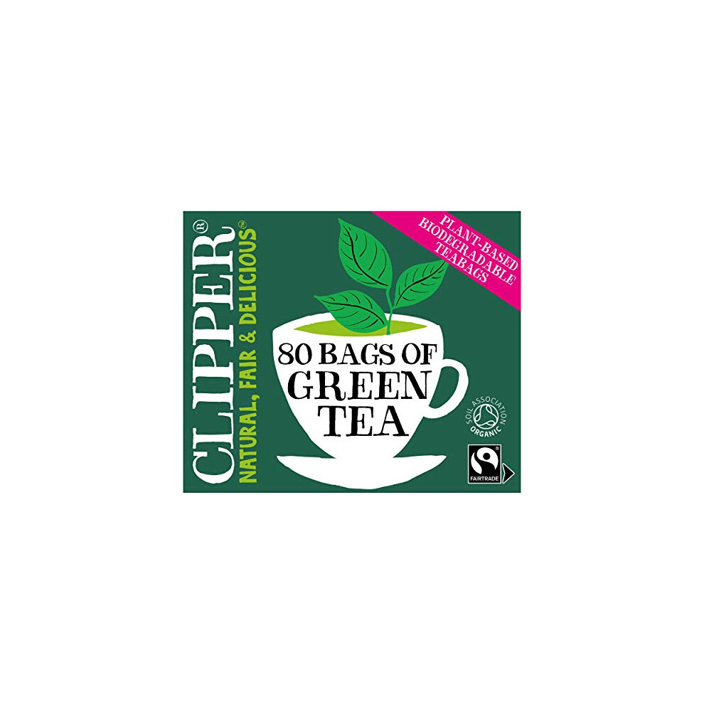 Organic Pure Green Tea Bags | 320 Teabags (4 x Boxes of 80) | Bulk Buy for Office, Home & Catering | Eco-Conscious, Fair Trade Tea | Natural