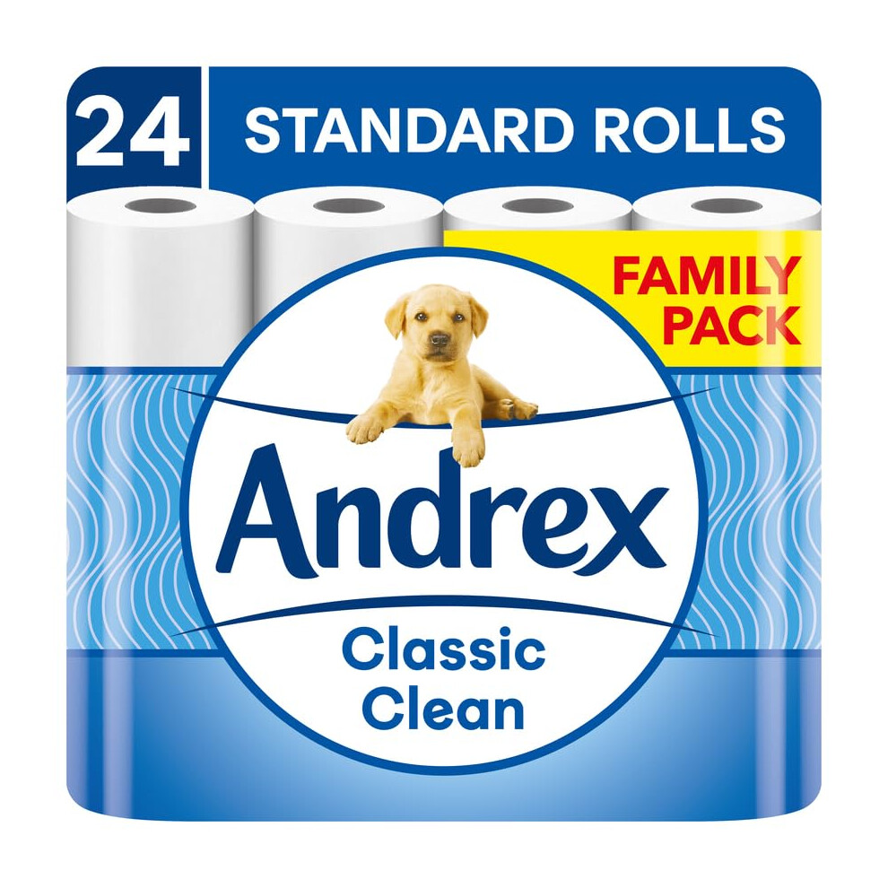 Classic Clean Toilet Rolls - 24 Toilet Roll Pack - Bulk Buy Toilet Roll - Unbeatable Clean with Unique 3D Wave Toilet Paper