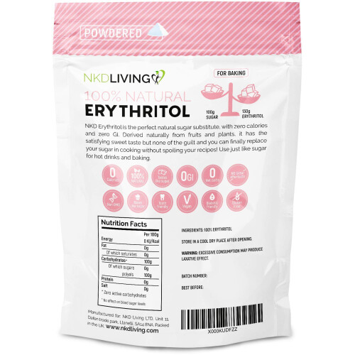 Powdered Erythritol - Zero Calorie Icing Sugar 1kg (2.2 lb) 1